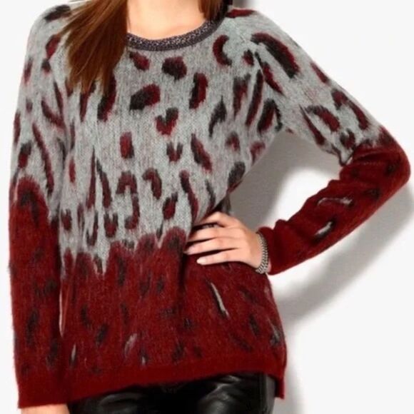 Maison Scotch Mohair Leopard Sweater sz 2 - Picture 1 of 8